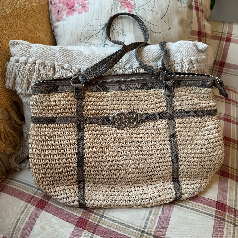 Brighton woven straw tote purse